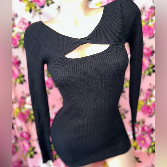 Candies retro pinup long sleeve peel top shirt blouse thermal 50’s bow Dollbaby - Picture 3 of 5